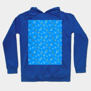 SNOWFLAKES Pattern Gold And White Hoodie